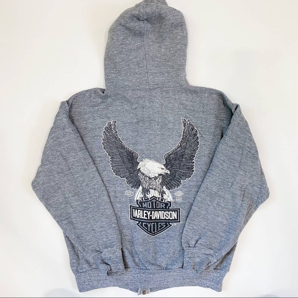 Vintage 1980s Harley Davidson Zip Up Hoodie Sweatshirt